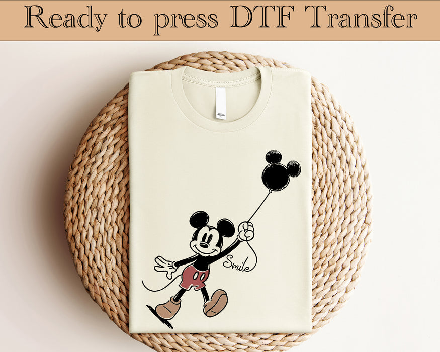 Mickey holding mickey balloon DTF Transfer