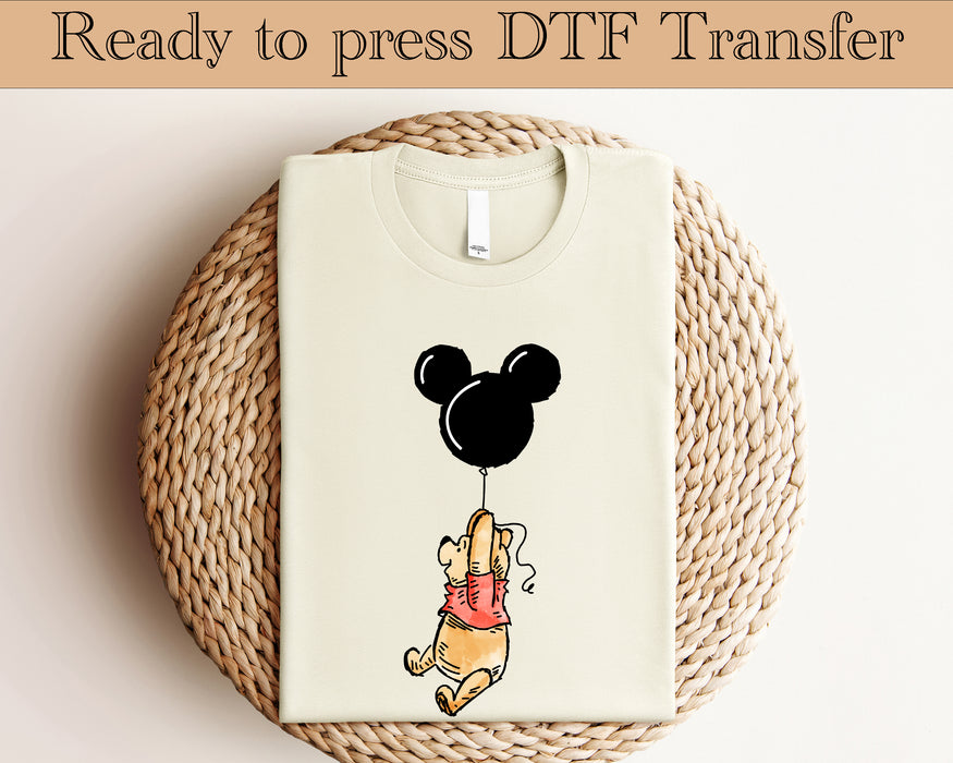 Winnie the Pooh Mickey Balloon DTF transfer