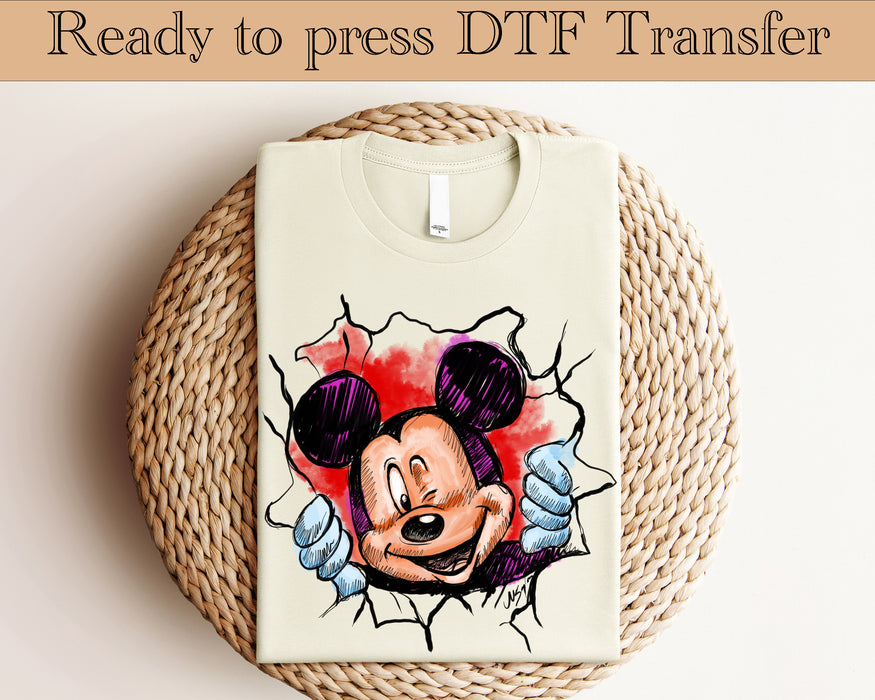 Mickey DTF transfer