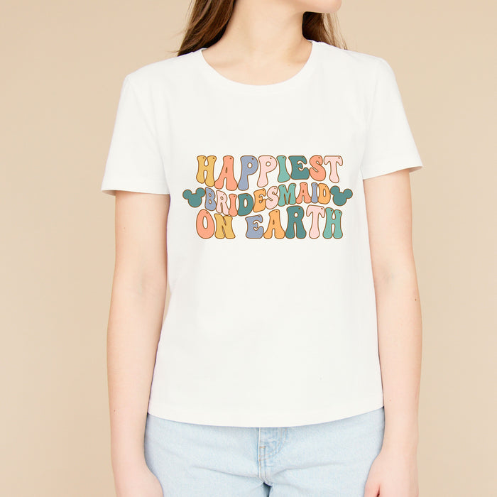 Happiest Bridesmaid on Earth Disney bridal shower shirt