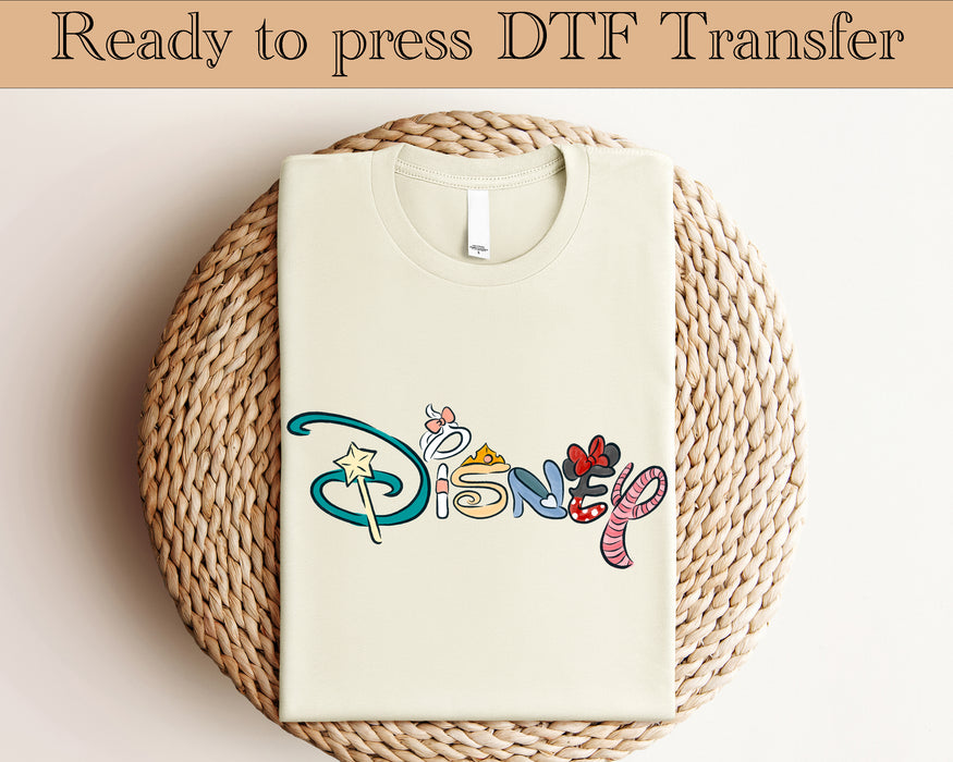 Disney Princess Text DTF Transfer