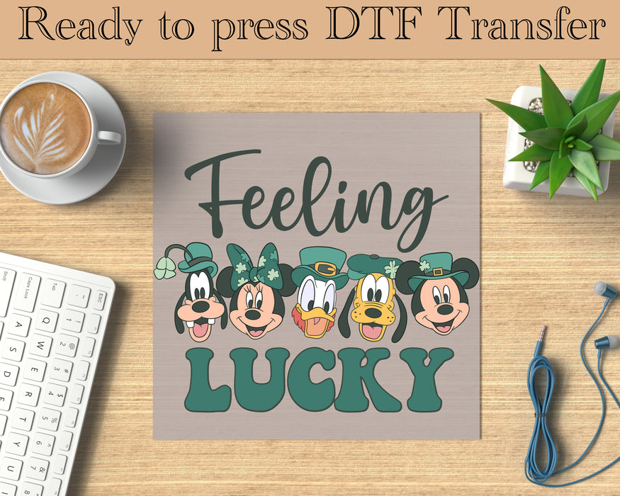 Feeling Lucky Mickey and Friends DTF Transfer