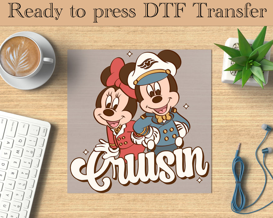 Cruisin Mickey and Minnie DTF transfer