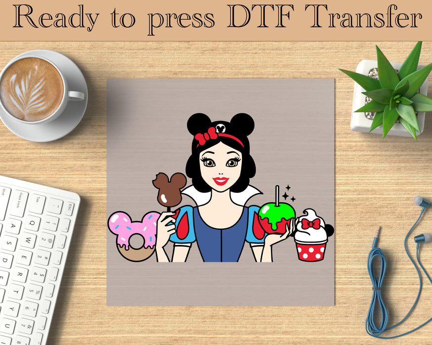 Snow White Princess Snacks DTF Transfer