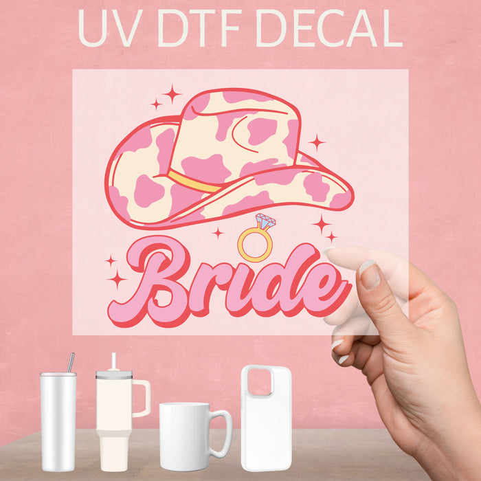 Team Bride Cowboy hat bridal shower UV DTF Decal