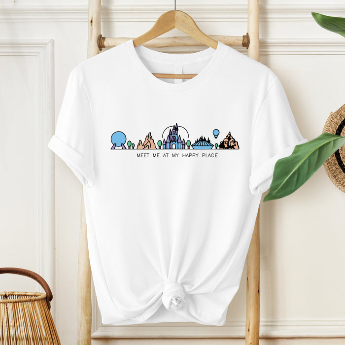 MEET ME AT MY HAPPY PLACE Disney Parks Map Shirt