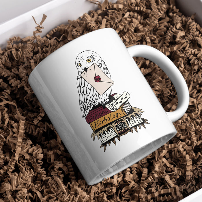 Wizard HP Mug, Harry mug, Snowy Owl Herbology mug