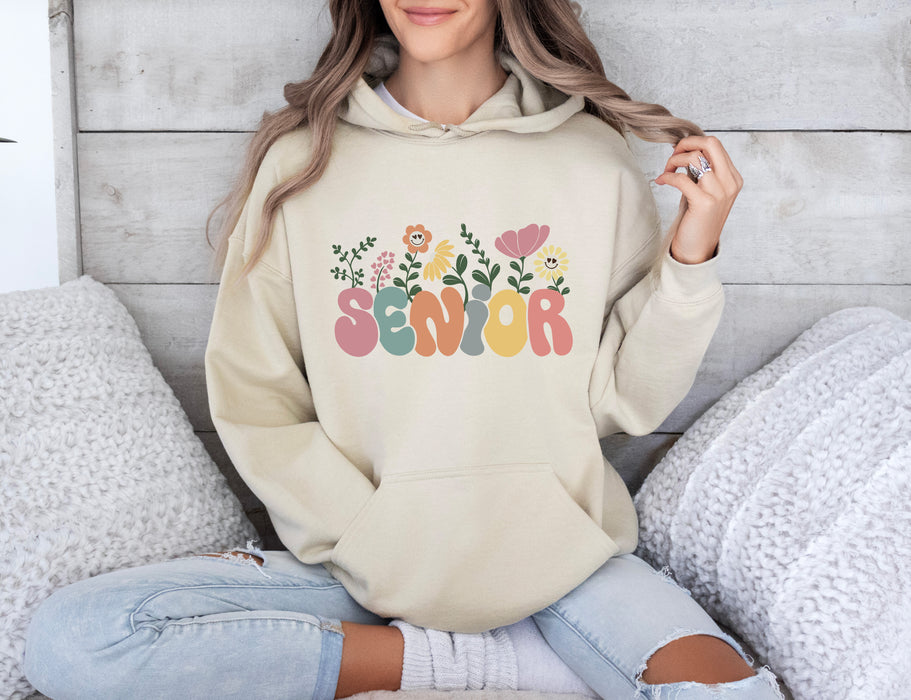 Senior Flower First Day of School Apparel Hoodie