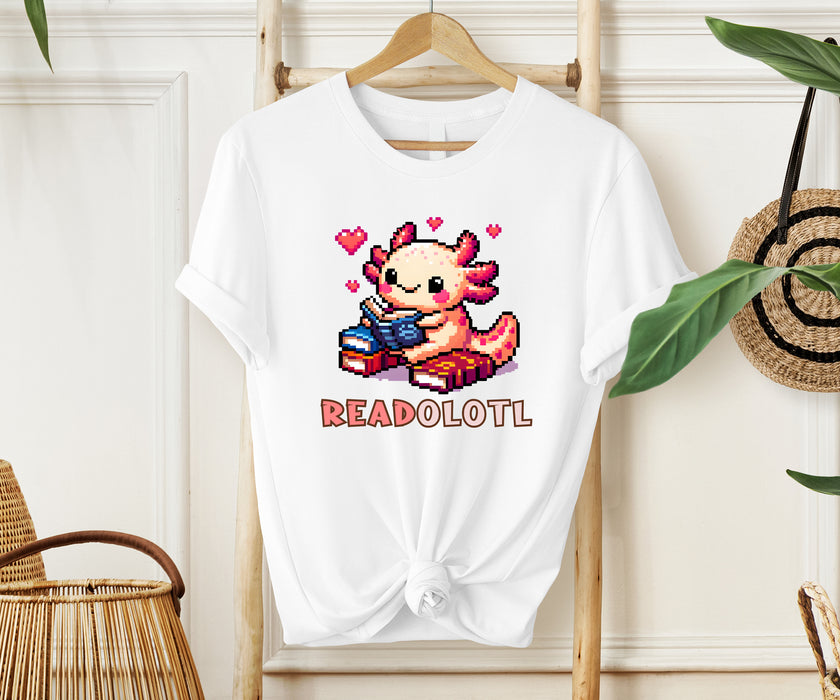 Axolotl shirt, Aksolotl and book lovers shirt