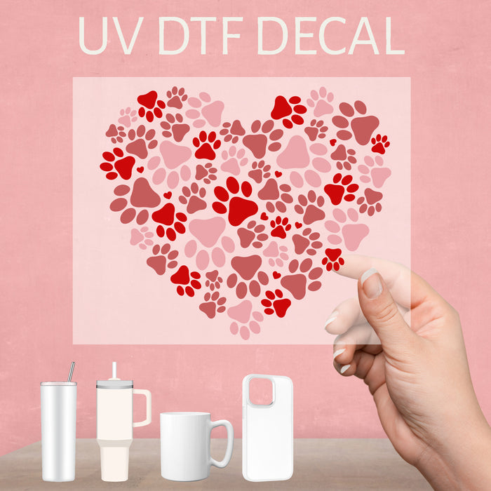 Dog Lovers Paw UV DTF Decal