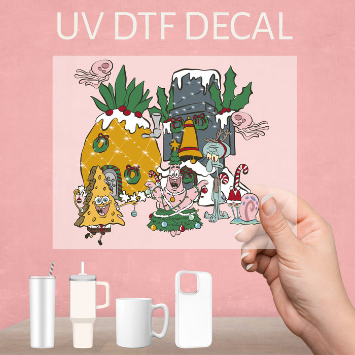 Sponge Bob Holidays UV DTF Decal