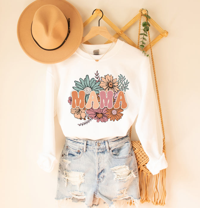 Mama flower sweatshirt, Mother's day Sweatshirt