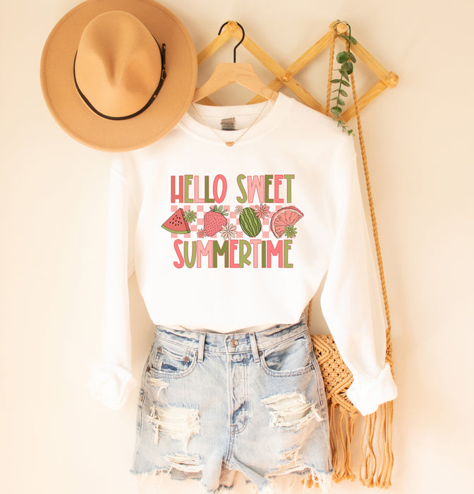 Hello Sweet Summer Time Watermelon Sweatshirt