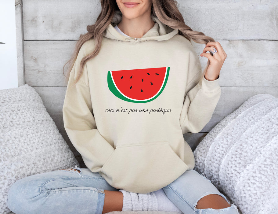 Palestine Hoodie, This Is Not A Watermelon "Ceci n'est pas une pastèque" Hoodie