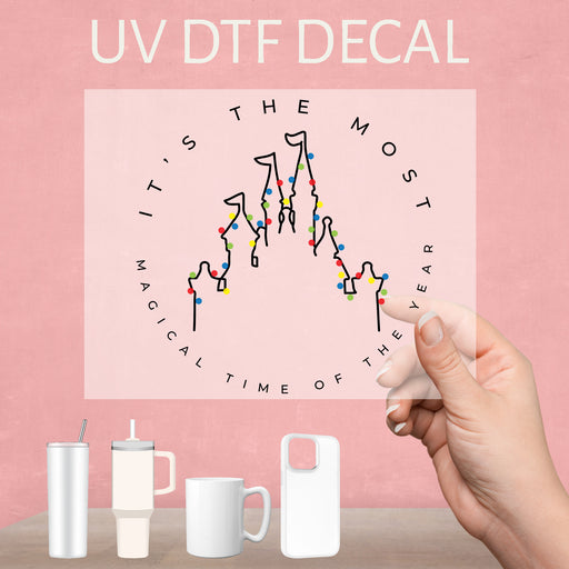 Christmas Disney Magical Time UV DTF decal, a festive design celebrating the joy.