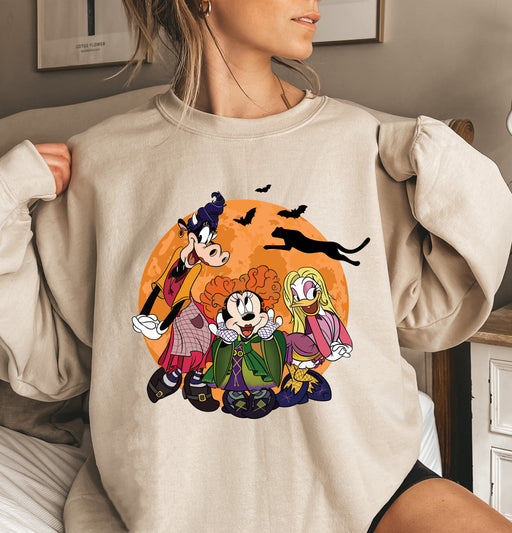 Charming sweatshirt featuring a Hocus Pocus theme, perfect for Disney loving girls.