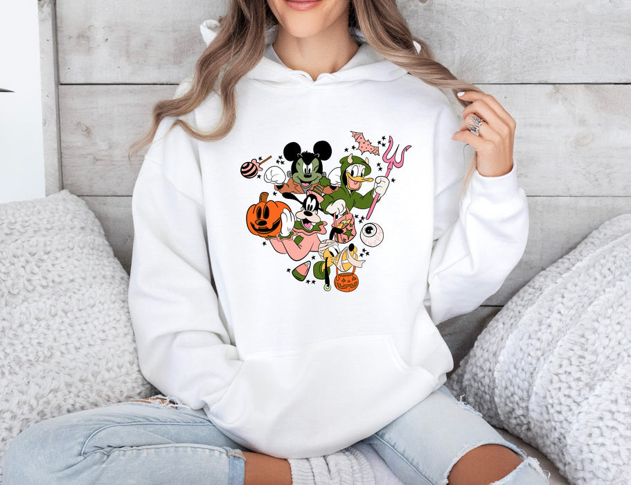 Celebrate Halloween with our Disney hoodie featuring Mickey and friends, a fun and cozy choice.