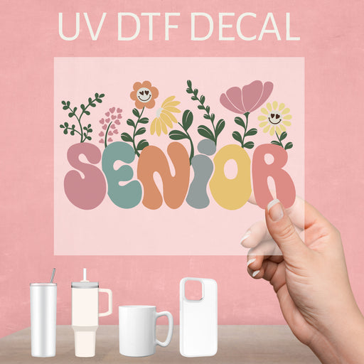 First Day of School Senior Shirt UV DTF decal, design that reflects the excitement.