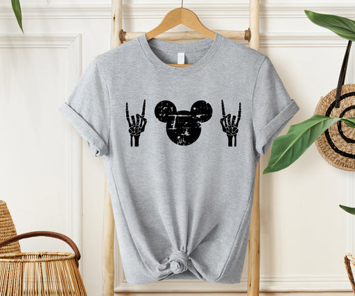 Spooky shirt featuring Mickey in a skeleton design.