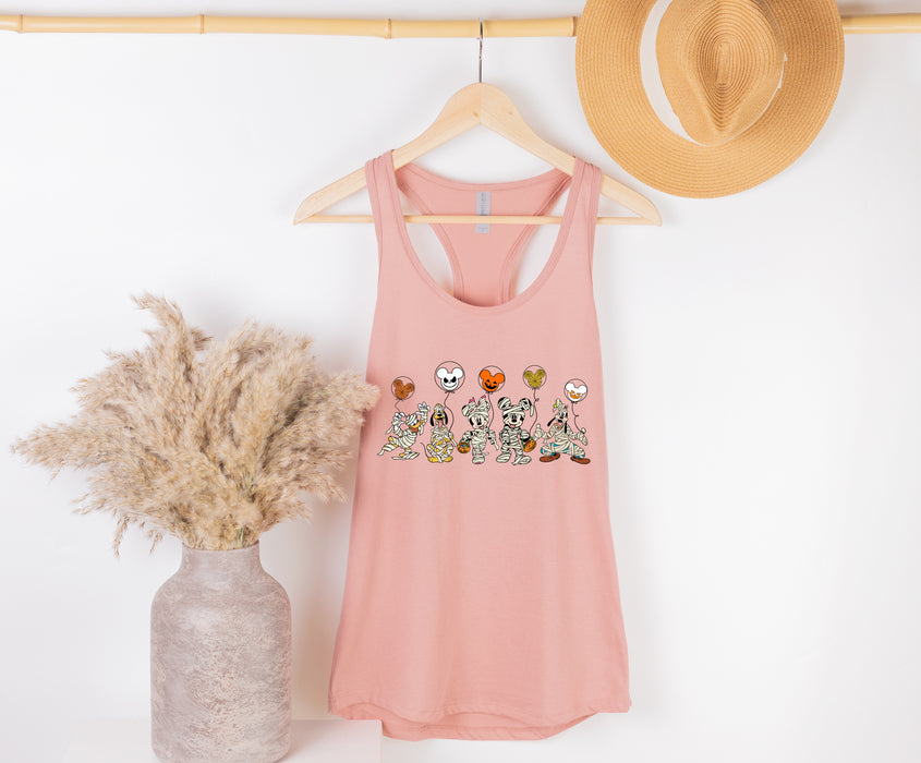 Join the Halloween fun with our tank top featuring Mickey and Friends with mummy balloons.