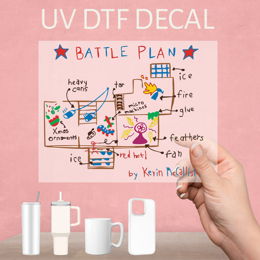 Fun UV DTF decal inspired by Home Alone, perfect for holiday decorations and festive spirit.