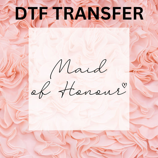 Elegant DTF transfer for maid of honour, ideal for creating memorable bridal shower keepsakes.