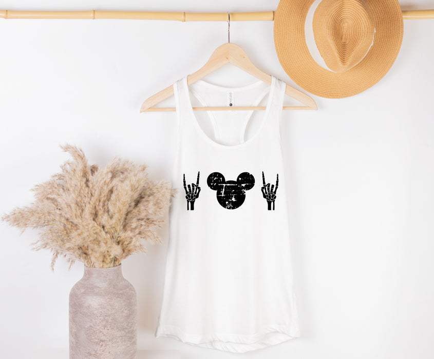 Celebrate Halloween in style with our Mickey Skeleton tank top, perfect for a fun and festive look.