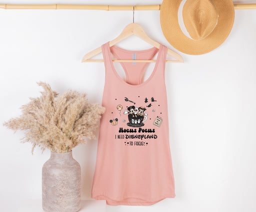 Get ready for Halloween with our Minnie and Mickey Hocus Pocus tank top.