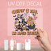 Fun UV DTF decal with a playful Disney theme, perfect for adding spookiness to Halloween decor.