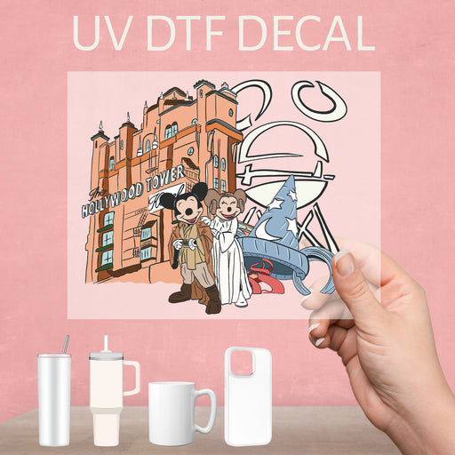 Epic UV DTF decal featuring Disney's Star Wars theme, perfect for fans of the iconic saga.