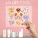 Adorable UV DTF decal featuring Mickey in fall doodles, perfect for autumn-themed decor and crafts.