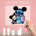 UV DTF Decal Stitch with Mickey, a fun design blending two beloved Disney characters.