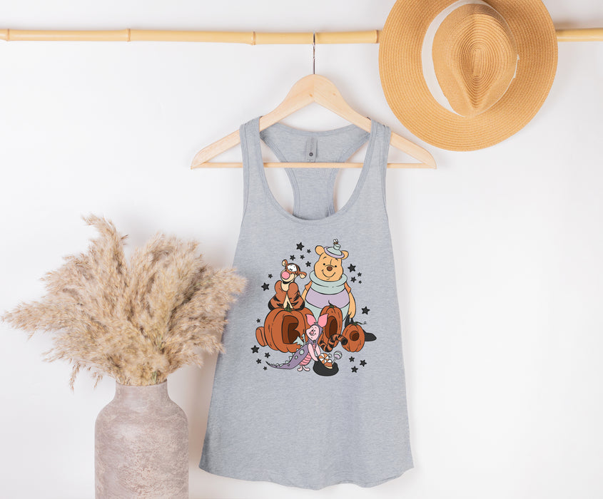 Get ready for Halloween with our Winnie the Pooh tank top, a cute and playful addition.