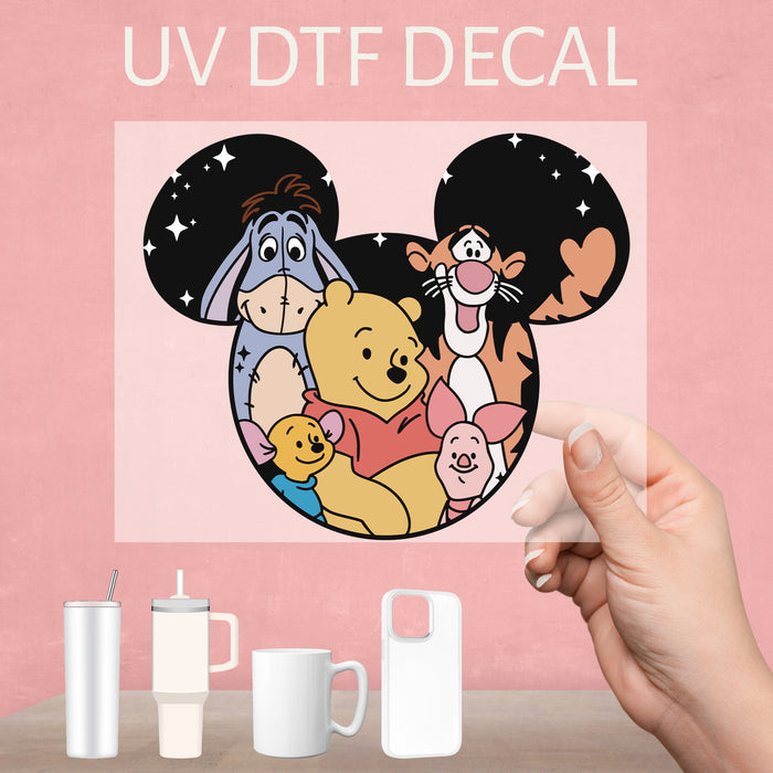 Winnie the Pooh and Friends UV DTF decal, a heartwarming design featuring timeless friendship.